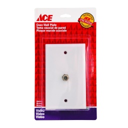 COAX WALL PLATE WHITE ACE