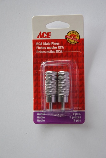 RCA MALE PLUG 2 PER CARD ACE,