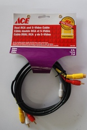 DUAL RCA AND S VIDEO CABLE 6FT (182.88CM) ACE