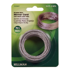 Mirror Hang Cord 10'Zinc