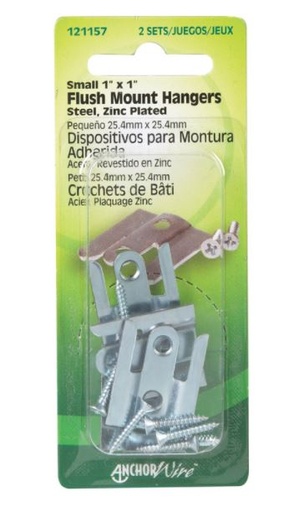 Hillman AnchorWire Silver Flush-Mount Picture Hanger 1 lb. 2 pk