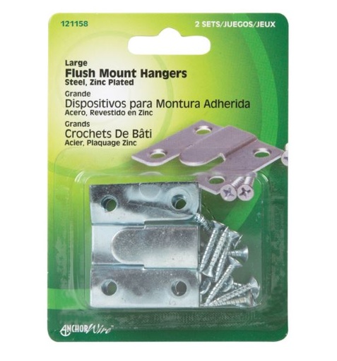 Hillman AnchorWire Silver Flush-Mount Picture Hanger 3 lb. 2 pk