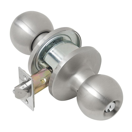 Doorlock Entry Tubular Colonial Knob Satin Ni
