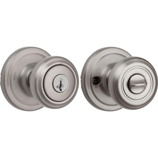 Kwikset Cameron Satin Nickel Entry Lockset ANSI/BHMA Grade 2 KW1 1-3/4 in