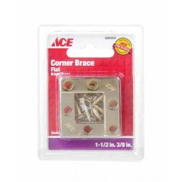 Flat Corner Brace 1 1-2In X 3-8In (3.81Cm X 0.952Cm), Bright Brass Ace