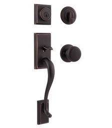 Kwikset Hawthorne/Juno Venetian Bronze Entry Handleset ANSI/BHMA Grade 1 KW1 1-3/4 in