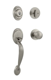 Kwikset Dakota/Polo Satin Nickel Entry Handleset ANSI/BHMA Grade 3 KW1 1-3/4 in