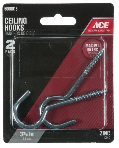 Swag Ceiling Hooks 2 Pack White Zinc Ace