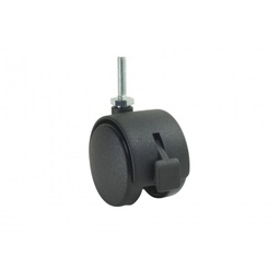 Caster, Black Twin Wheelcasters With Stem-2&quot;