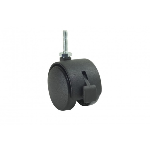 Caster, Black Twin Wheelcasters With Stem-2"