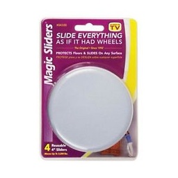 Magic Sliders Plastic Self Adhesive Floor Slide Gray Round 4 in. W x 4 in. L 4 pk