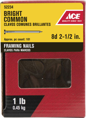 Ace 8D 2-1/2 in. Finishing Black Coating Steel Nail Brad 1 lb.