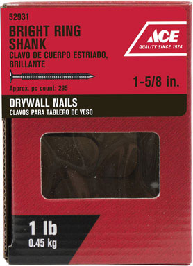 Ace 1-5/8 in. Drywall Bright Nail Flat 1 lb.