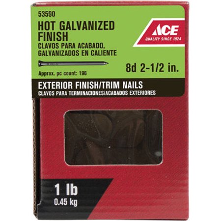 Ace 8D 2-1/2 in. Finishing Hot-Dipped Galvanized Nail Countersunk, 1 lb.