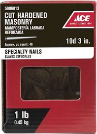 Ace 10D 3 in. Masonry Bright Steel Nail Flat 1 lb.