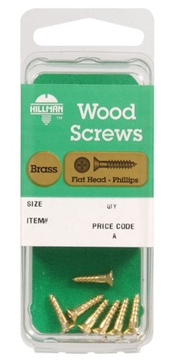 Hillman No. 6 x 1/2 in. L Phillips Wood Screws 10 pk