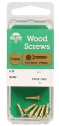 Hillman No. 12 x 1-1/2 in. L Phillips Wood Screws 2 pk