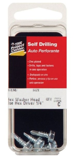 Hillman No. 10 x 1 in. L Hex Hex Washer Head Zinc-Plated Steel Sheet Metal Screws 5 pk