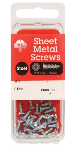Hillman No. 10 x 1-1/4 in. L Phillips Flat Head Zinc-Plated Steel Sheet Metal Screws 8 pk