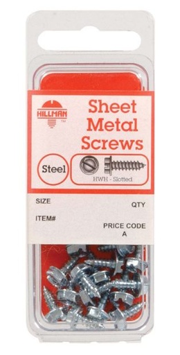 Hillman No. 14 x 1 in. L Slotted Hex Head Zinc-Plated Steel Sheet Metal Screws 5 pk