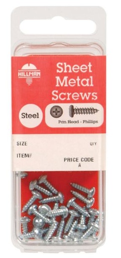 Hillman No. 6 x 3/8 in. L Phillips Pan Head Zinc-Plated Steel Sheet Metal Screws 25 pk