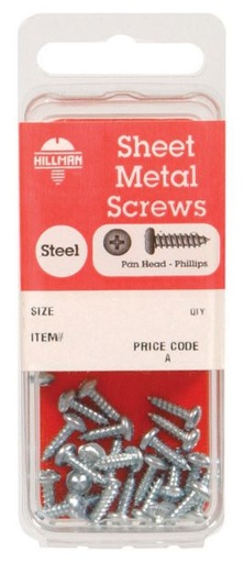 Hillman No. 6 x 1-1/2 in. L Phillips Pan Head Zinc-Plated Steel Sheet Metal Screws 12 pk