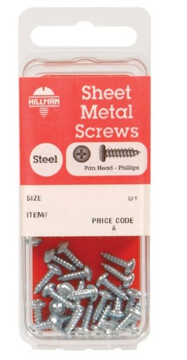 Hillman No. 8 x 5/8 in. L Phillips Pan Head Zinc-Plated Steel Sheet Metal Screws 16 pk