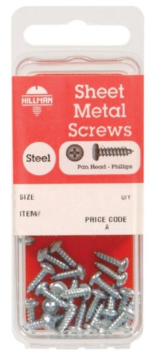 Hillman No. 10 x 2-1/2 in. L Phillips Pan Head Zinc-Plated Steel Sheet Metal Screws 5 pk