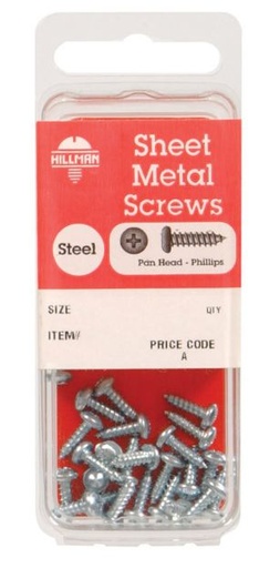 Hillman No. 12 x 1-1/4 in. L Phillips Pan Head Zinc-Plated Steel Sheet Metal Screws 6 pk