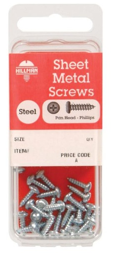 Hillman No. 12 x 2-1/2 in. L Phillips Pan Head Zinc-Plated Steel Sheet Metal Screws 5 pk