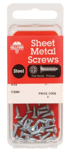 Hillman No. 6 x 1/2 in. L Phillips Flat Head Zinc-Plated Steel Sheet Metal Screws 25 pk