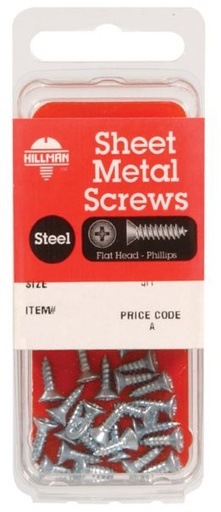 Hillman No. 6 x 1 in. L Phillips Flat Head Zinc-Plated Steel Sheet Metal Screws 15 pk