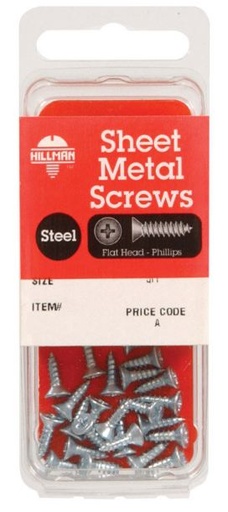 Hillman No. 8 x 3/4 in. L Phillips Flat Head Zinc-Plated Steel Sheet Metal Screws 20 pk