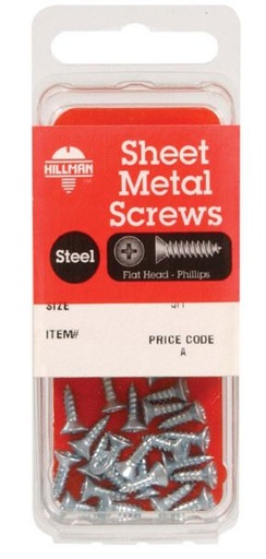 Hillman No. 8 x 1 in. L Phillips Flat Head Zinc-Plated Steel Sheet Metal Screws 15 pk