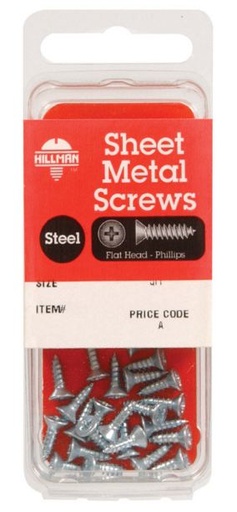 Hillman No. 8 x 1-1/4 in. L Phillips Flat Head Zinc-Plated Steel Sheet Metal Screws 10 pk