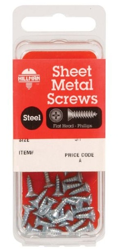 Hillman No. 8 x 1-1/2 in. L Phillips Flat Head Zinc-Plated Steel Sheet Metal Screws 10 pk