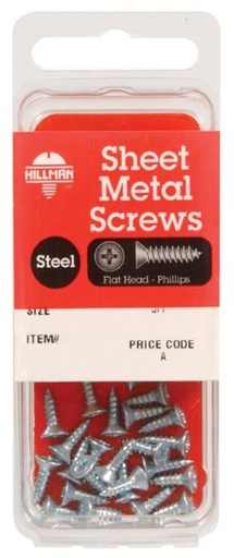 Hillman No. 12 x 1 in. L Phillips Flat Head Zinc-Plated Steel Sheet Metal Screws 10 pk