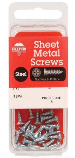 Hillman No. 8 x 2 in. L Phillips Flat Head Zinc-Plated Steel Sheet Metal Screws 6 pk