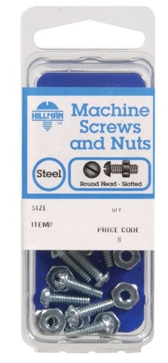 Hillman No. 10-24 x 3/4 in. L Slotted Round Head Zinc-Plated Steel Machine Screws 10 pk