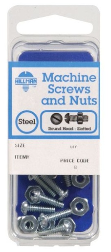 Hillman No. 10-24 x 2 in. L Slotted Round Head Zinc-Plated Steel Machine Screws 5 pk