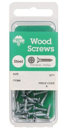 Hillman No. 6 x 2 in. L Phillips Zinc-Plated Wood Screws 10 pk