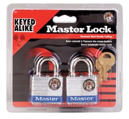 Master Lock 1-5/16 in. H x 1-5/8 in. W x 1-9/16 in. L Laminated Steel Double Locking Padlock 2 pc