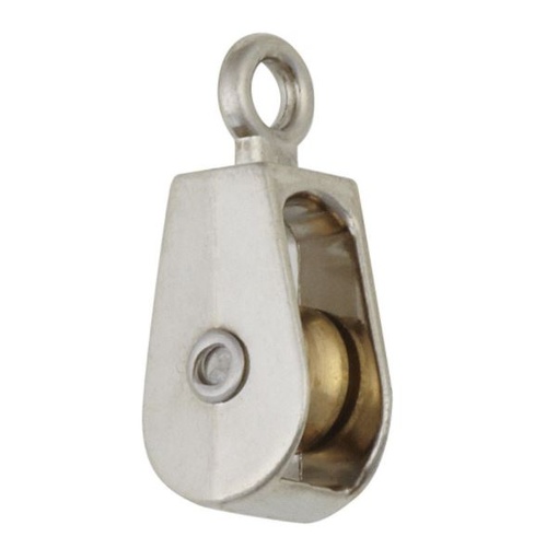 Campbell Chain 1/2 in. Dia. Nickel Copper Ridge Eye Single Sheave Rigid Eye Pulley