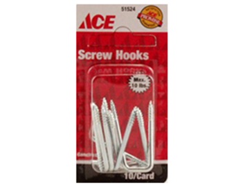 Square Bend Screw Hook 1 3-8In (34.9Mm) Zinc Ace