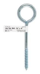 Lag Thread Eyebolt 6In 15.24Cm) Zinc Plated Steel Ace