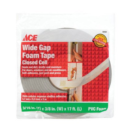 Foam Tape High Density - Small 4.8Mm X 9.5Mm 5.2M, (3-16In X 3-8In X 17Ft)Gray Ace