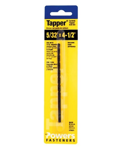 TAPPER BIT 5/32"X4-1/2"