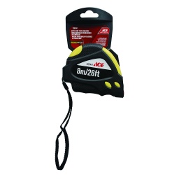 Tape Measure 26Ft (8M) 2 Position Stop Tpr Grip Ace
