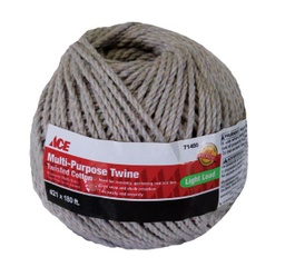 Twine Multi Purpose Twisted Cotton #21 X 54M (180Ft), Light Load Natural Ace