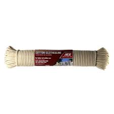 Clothesline Multi Purpose Braided Cotton 5.5Mm X 61M, (7-32In X 200Ft), Medium Load Natural Ace.